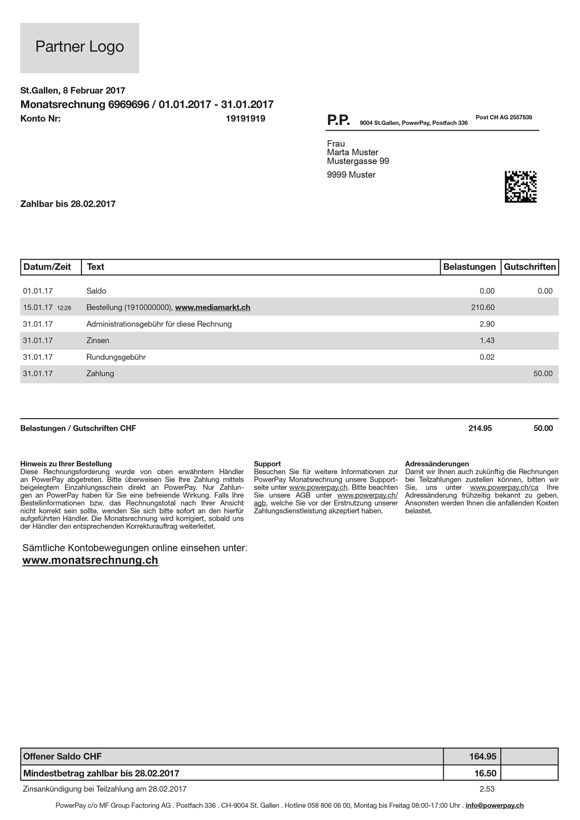 Invoice Front