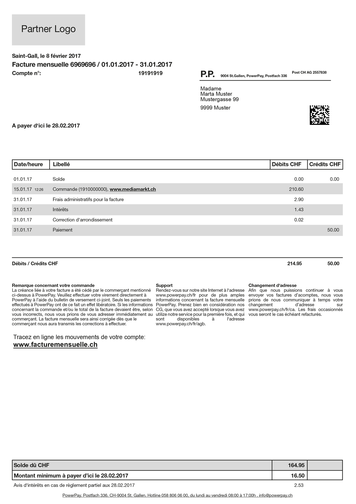 Invoice Front