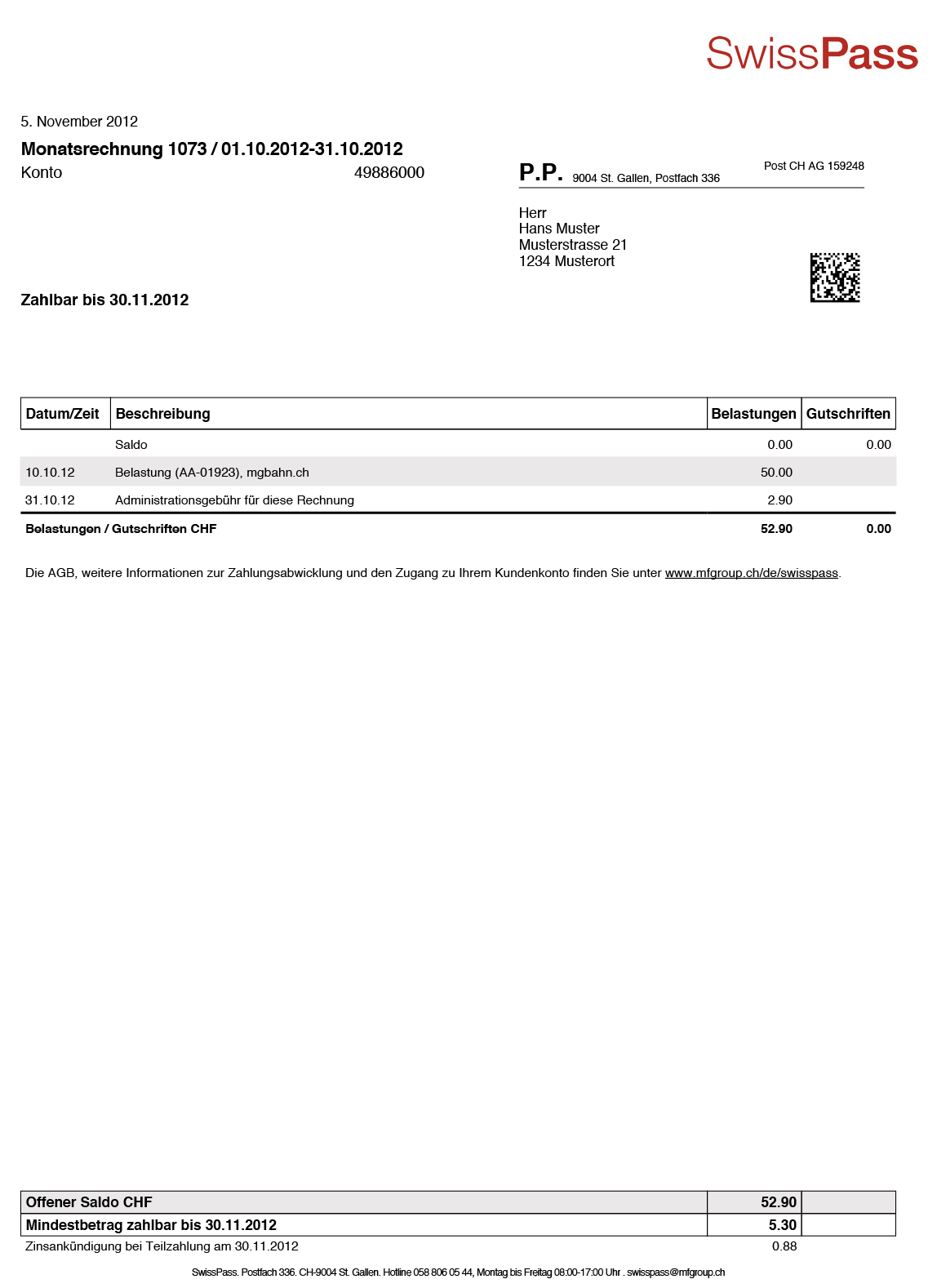 Invoice Front