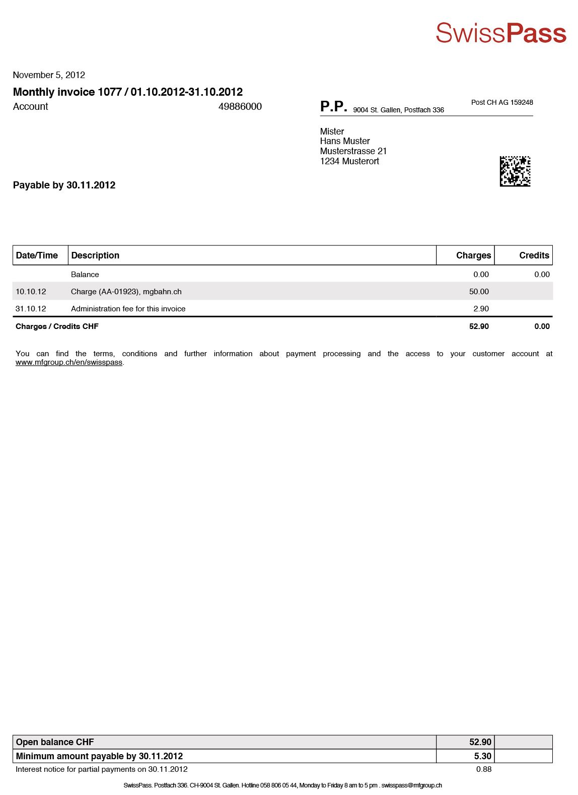 Invoice Front